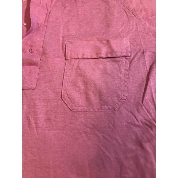 Vintage 90s Arrow Tournament Polo Shirt Large Pink Distressed Faded No Buttons - Picture 3 of 6